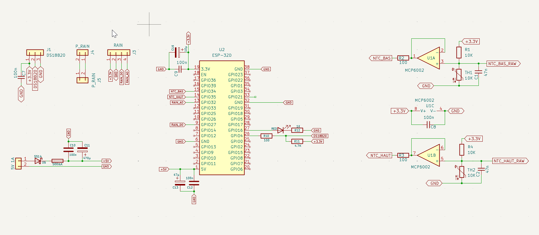 Schéma électronique du module de surveillance ECS